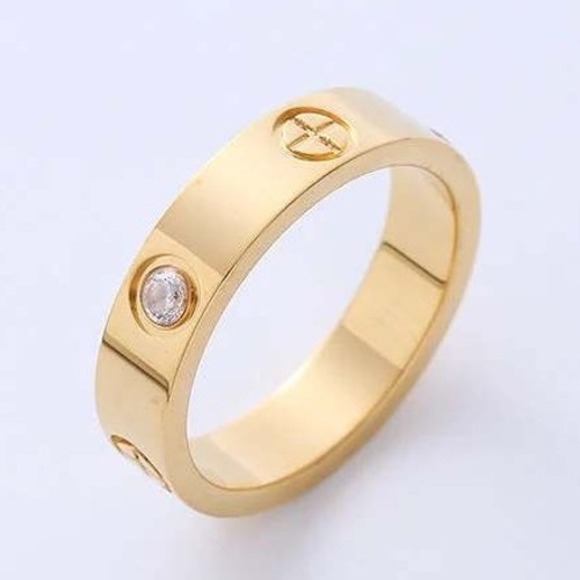 18K Gold Plated Stainless Steel Earrings Set Star Glitter Rings Travel Case - Picture 6 of 10